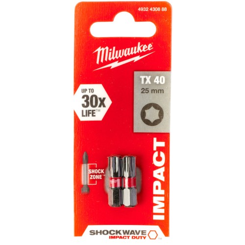 Milwaukee Σετ Μύτες Shockwave Torx 40x25mm 4932430888 2τμχ